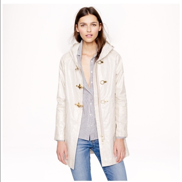 J Crew Linen Slicker Raincoat - Picture 2 of 12